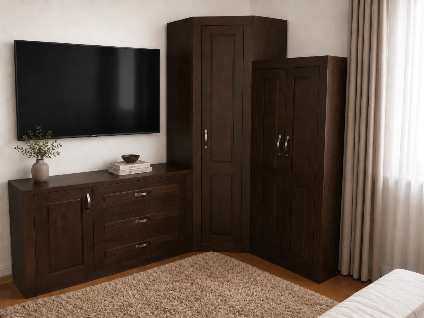 Dormitor cu mobilier realizat la comandă de BIGAL Design